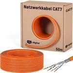 hb-digital CAT 7 Kabel Netzwerkkabel max. 1000 MHz S/FTP AWG23 LSZH 50m Orange