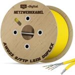 hb-digital CAT 7 Kabel Duplex Ethernetkabel LSZH max. 1000 MHz S/FTP AWG23 500m...