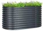 Blumfeldt High Grow Hochbeet 160x80x80 cm Stahl-Wellblech Einfacher Aufbau Oval