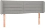 vidaXL Kopfteil mit Ohren Hellgrau 147x16x78/88 cm Stoff 3118906
