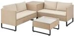 Juskys Polyrattan Lounge Santorini Creme Sand