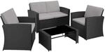 Tectake Rattan Lounge Jesolo F&uuml;r 4 Personen Widerstandsf&auml;hig 122 x 70 x 76 cm