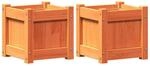 vidaXL Pflanzk&uuml;bel 2 Stk Wachsbraun Massivholz Kiefer 837399