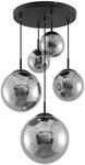 Lindby Pendelleuchte Teeja 9628020 Retro Vintage Antik in Alu aus Glas 5-flammig E27