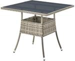 Juskys Polyrattan Gartentisch Yoro Quadratisch Grau 80x80 cm