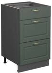 Vicco K&uuml;chenunterschrank Fame-Line Gr&uuml;n-Gold Landhaus/Anthrazit 50 cm ohne