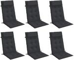 vidaXL Hochlehner-Auflagen 6 Stk Schwarz Oxford-Gewebe 361897