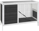 vidaXL Kaninchenstall Grau 103x44x69,5 cm Massivholz Kiefer