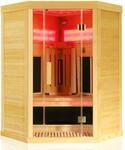 Dewello Infrarotkabine Sauna Saltcoats 120cm x 120cm 2 Personen Vollspektrum &