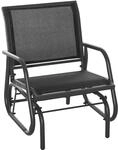Outsunny Schaukelstuhl Mesh-Stoff Schwarz 75L x 66B x 85H cm