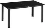 Outsunny Gartentisch Aluminium Schwarz 150L x 90B x 74H cm