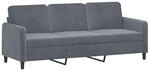 vidaXL 3-Sitzer-Sofa Dunkelgrau 180 cm Samt 359453