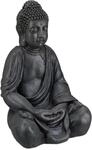 Relaxdays Buddha Figur Polyresin Dunkelgrau Wetterfest Frostsicher 50 cm x 30 cm x 25