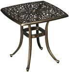 Outsunny Garten Beistelltisch Aluminium Bronze 54L x 54B x 52,5H cm