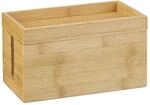 Relaxdays Kabelbox Bambus Natur mit Deckel 25,5 cm x 14 cm x 14 cm 0,7 kg