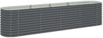 vidaXL Garten-Hochbeet 400 x 80 x 81 cm Verzinkter Stahl Grau 45521