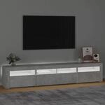 vidaXL TV-Schrank mit LED-Leuchten Betongrau 210x35x40 cm