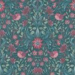 Bricoflor Bunte Tapete Im Jugendstil Landhaus Blumentapete mit Vogel in Gr&uuml;n Lila