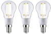 Paulmann Eco-Line LED Leuchtmittel E14 Tropfen Filament 525 lm Klar 3er-Pack