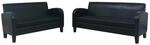 vidaXL 2-Tlg Sofa-Set Kunstleder Schwarz