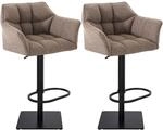 CLP 2er Set Barhocker Damaso Stoffbezug Terrabraun/Schwarz