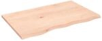 vidaXL Tischplatte 80x50x2 cm Massivholz Eiche Unbehandelt 3156293