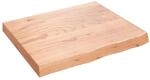 vidaXL Tischplatte Hellbraun 60x50x2-6 cm Massivholz Eiche Behandelt 3156349