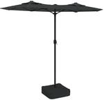 vidaXL Doppel-Sonnenschirm mit LED-Leuchten Anthrazit 316x145 cm 362971