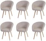 MCW Esszimmerstuhl Vaasa T633 6er-Set Textil Creme/grau