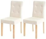 MCW Esszimmerstuhl E58 2er-Set Kunstleder Creme Helle Beine