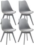 CLP 4er Set Esszimmerstuhl Linares grau/grau/Kunststoff