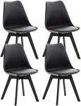 CLP 4er Set Esszimmerstuhl Linares schwarz/schwarz/Kunststoff