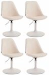 CLP 4er Set Esszimmerst&uuml;hle Maverick Kunstleder Creme/Wei&szlig;