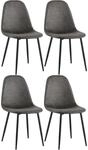 CLP 4er Set Esszimmerst&uuml;hle Napier schwarz/Kunstleder