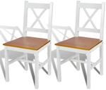 vidaXL Esszimmerst&uuml;hle 2 Stk Wei&szlig; Kiefernholz 241512
