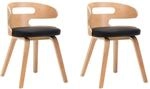 vidaXL Esszimmerst&uuml;hle 2 Stk Schwarz Bugholz und Kunstleder 283109