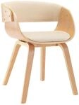 vidaXL Esszimmerstuhl Creme Bugholz und Kunstleder 283112