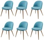 MCW Esszimmerstuhl D53 6er-Set T&uuml;rkis Samt