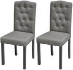 vidaXL Esszimmerst&uuml;hle 2 Stk Grau Stoff 242223