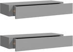 vidaXL Wandregale mit Schubladen 2 Stk Grau 60x23,5x10 cm MDF 330260