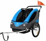 KESSER Kinder-Fahrradanh&auml;nger 2 In 1 mit Federung und 5-Punkt-Gurt Blau