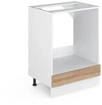 Vicco Herdumbauschrank R-Line Herdschrank Sonoma Wei&szlig; 60 cm ohne Arbeitsplatte