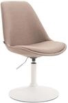 CLP Esszimmerstuhl Maverick Stoff Taupe/Wei&szlig;