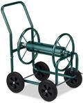 Relaxdays Schlauchwagen Metall Gr&uuml;n Fahrbar 82 cm x 48 cm x 80 cm 10,8 kg