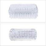 Relaxdays Nagelb&uuml;rste Kunststoff Transparent 8er Set 3,5 cm x 8,5 cm x 3,5 cm