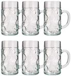 Ich-Zapfe Isar Bierkrugset 6er 0,5 Liter Ma&szlig;krug Glas Klar