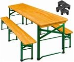 KESSER Bierzeltgarnitur Klappbar 220 x 50 cm Braun Set 3 Teile