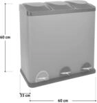 Svita TC3X20 M&uuml;lleimer 60L 3x20 Liter Treteimer M&uuml;lltrennung Abfalleimer Wei&szlig;