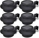 vidaXL 6x Au&szlig;enlampe Sonnenlichtset Zaunlicht Schwarz 41180