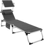 Tectake Aluminium Sonnenliege Lorella Gepolstert Klappbar Wetterfest und Uv
